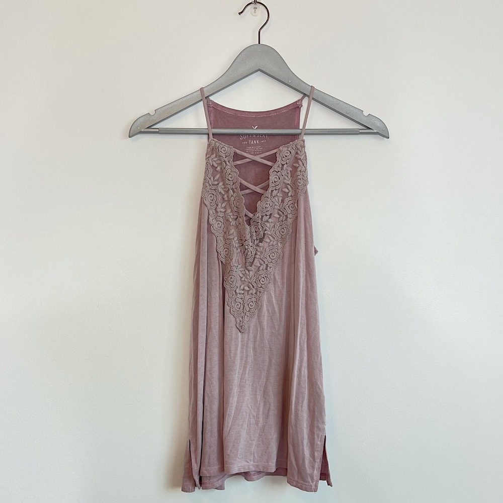 American Eagle Mauve Soft & Sexy Tank Top